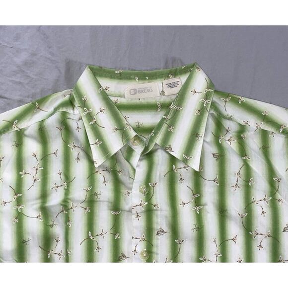 BKE Buckle 67 Button Front Casual Shirt. Green Floral Stripe, Men's Size L. EUC! - Picture 2 of 6